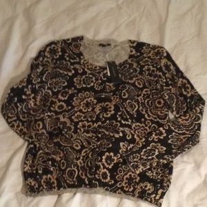 Floral Sweater w/Subtle Sparkle